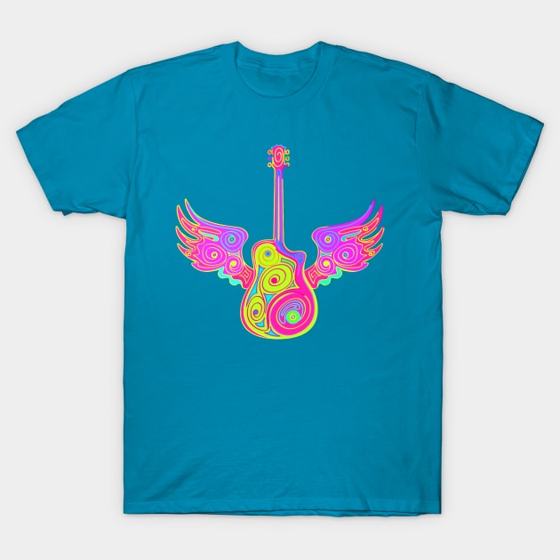 Abstract Guitar Art T-Shirt by AlondraHanley